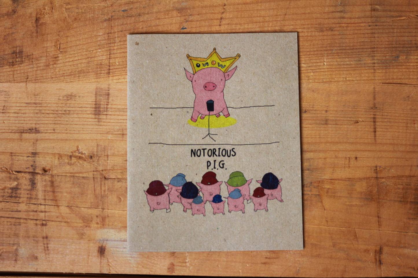 Funny Notorious PIG Rap hip hop Greeting Card