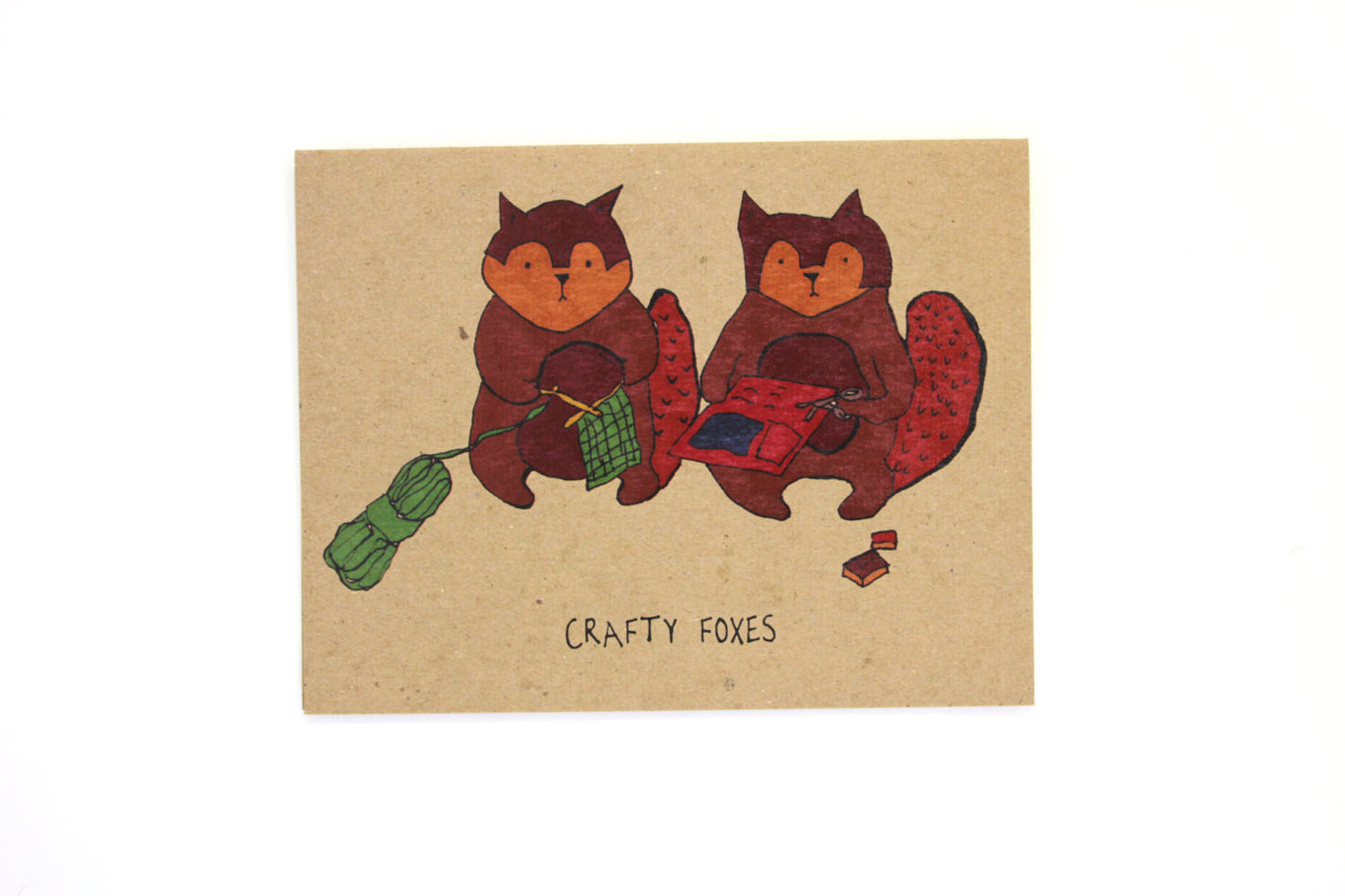 Crafty Foxes Greeting Card