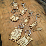 Wooden Cat/ Kitty Face Keychain Gift