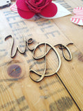 Wedding "We Do" elegant handscript wood cake topper