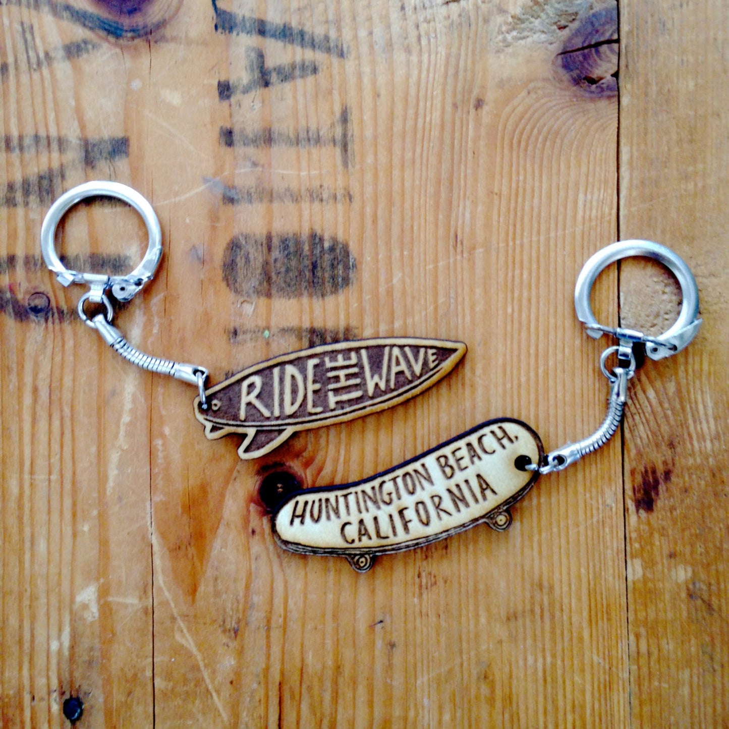 Ride the Wave Surfboard Keychain Gift