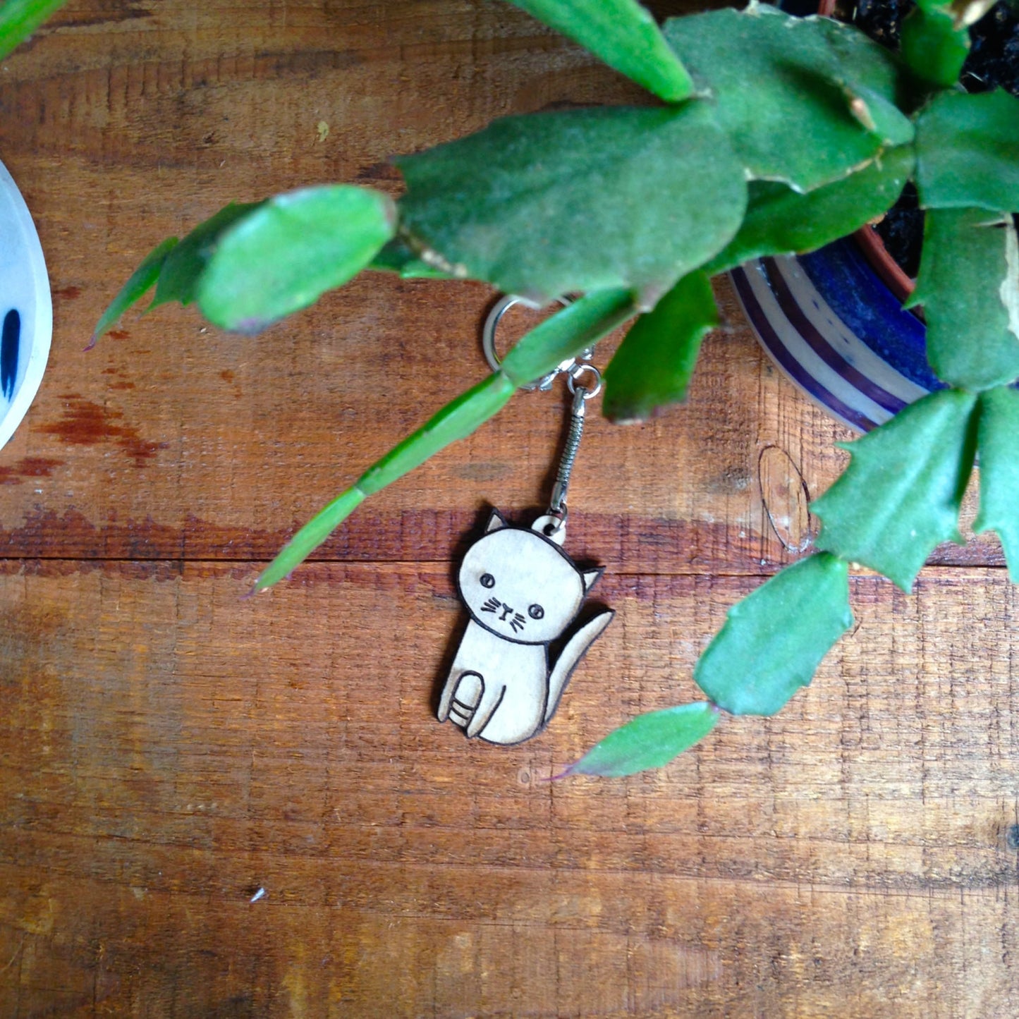Sitting Cat Keychain