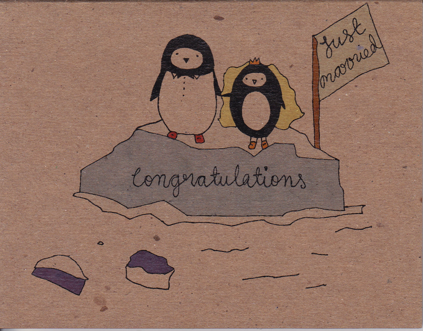 Wedding Penguins Greeting Card