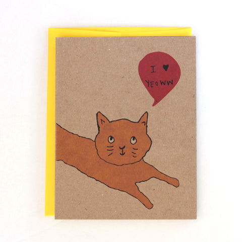 I love Yeowwww Cat Greeting Card