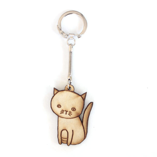 Sitting Cat Keychain
