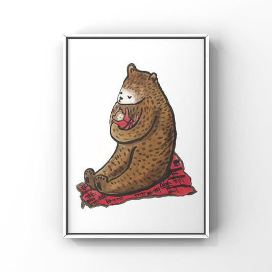 Nursery Mama/Papa Bear Art Print, Wall art, Wall Decor (unframed)