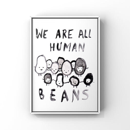 Human Beans Print, Wall art, Wall Decor (unframed)