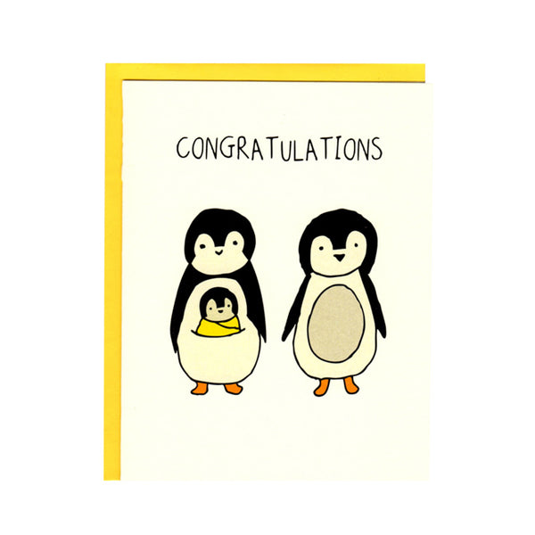 Cute Penguin New Baby Greeting Card