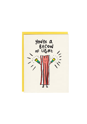 Bacon of Light greeting card