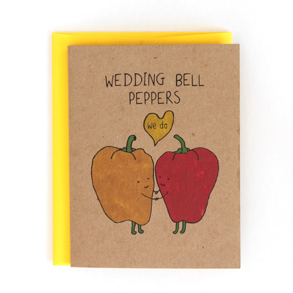 Wedding Bell Peppers Greeting Card