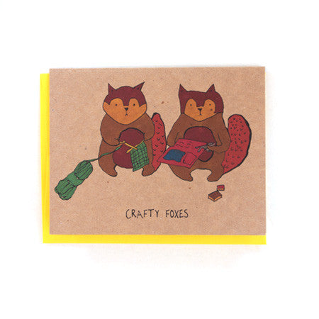 Crafty Foxes Greeting Card