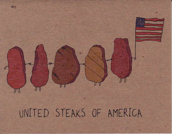 United Steaks of America Greeting Card