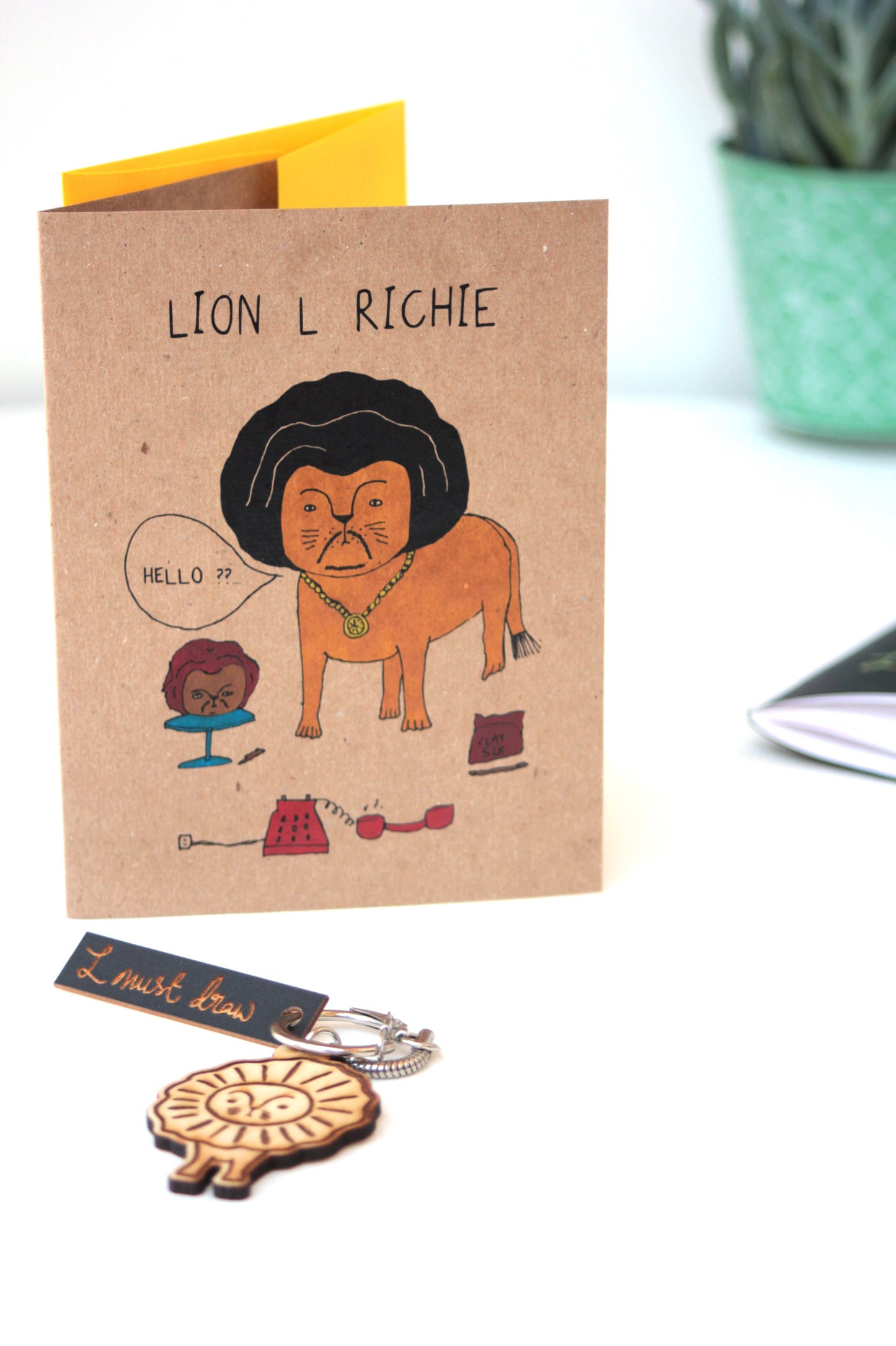 Lion L Richie Hello Greeting card