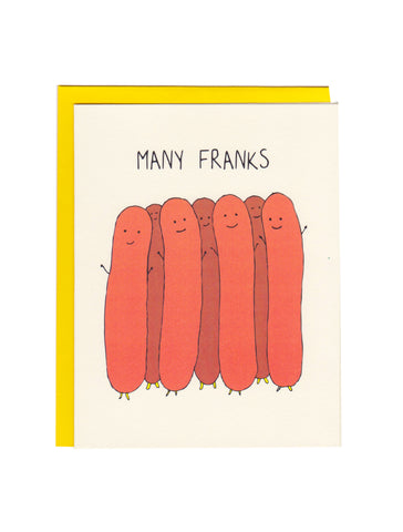 Many Franks Greeting Card