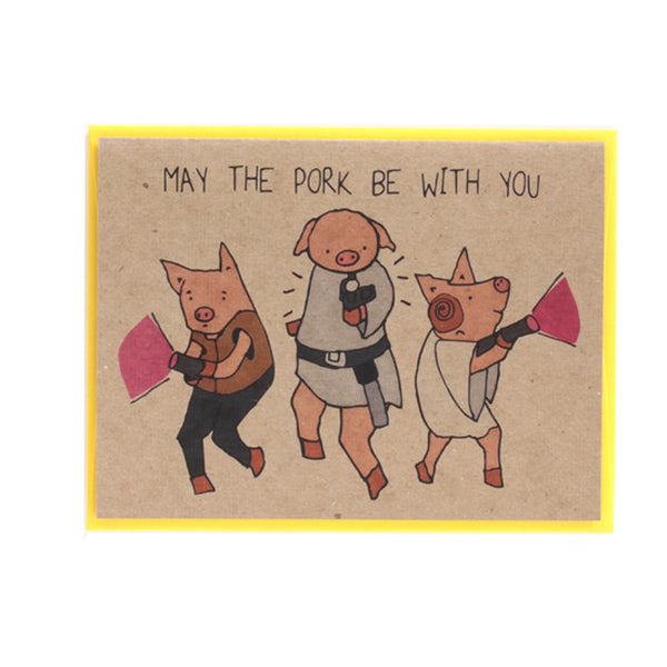 May the Pork be with You Star Wars Card