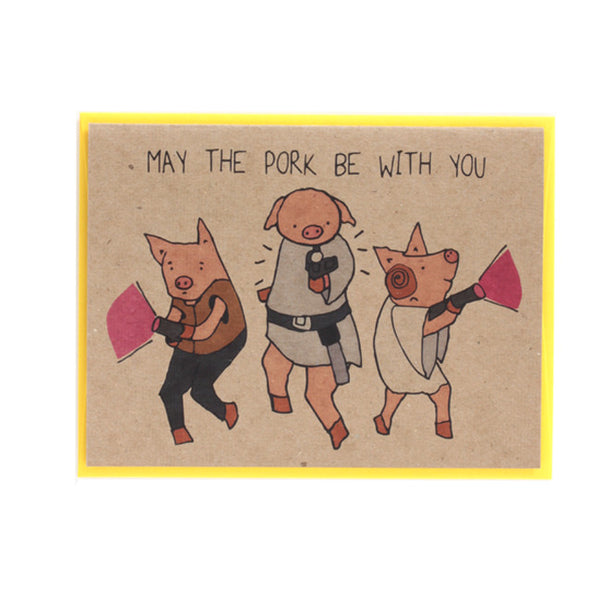Targa In Latta Desperate Enterprises - 'May The Pork Be With You' 31,8x40,6 Cm - Decorazione Vintage Per Casa, Garage, Bar